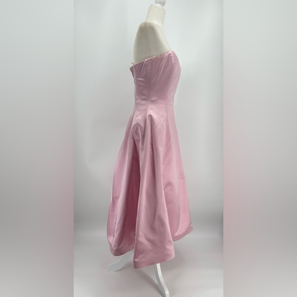 Ralph Lauren Collection Purple Label Silk Midi Dress Pink 1999 90s Strapless - Picture 6 of 16